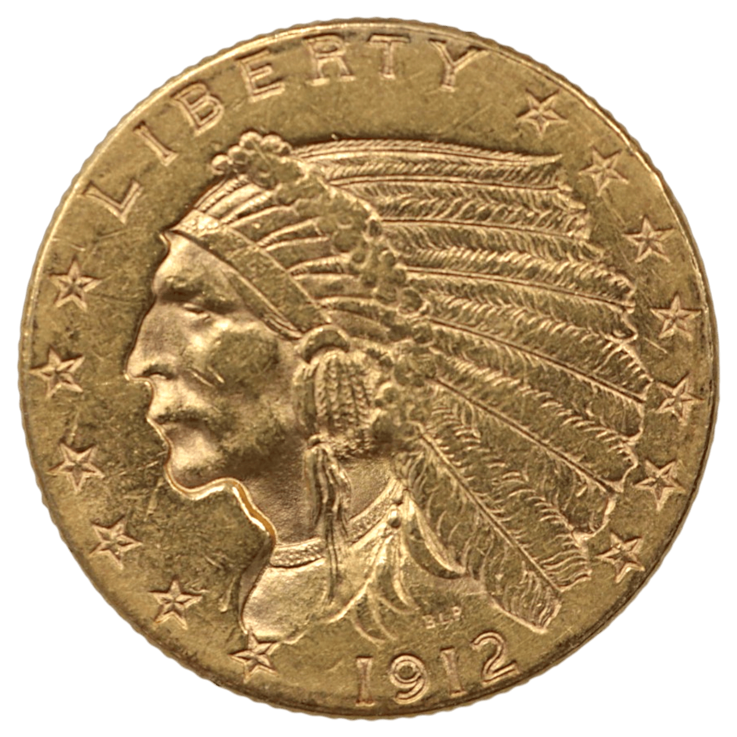 アメリカ 2.5ドル金貨 1912年 フィラデルフィア鋳 インディアン