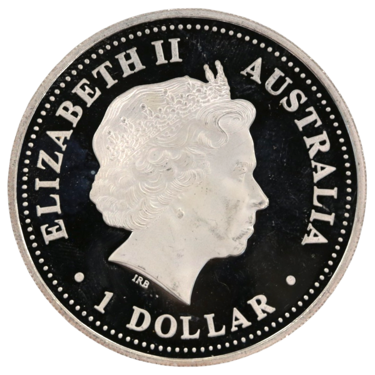 オーストラリア 1ドル銀貨 2001年 パース鋳 オベリスク エリザベス2世 カラープリント