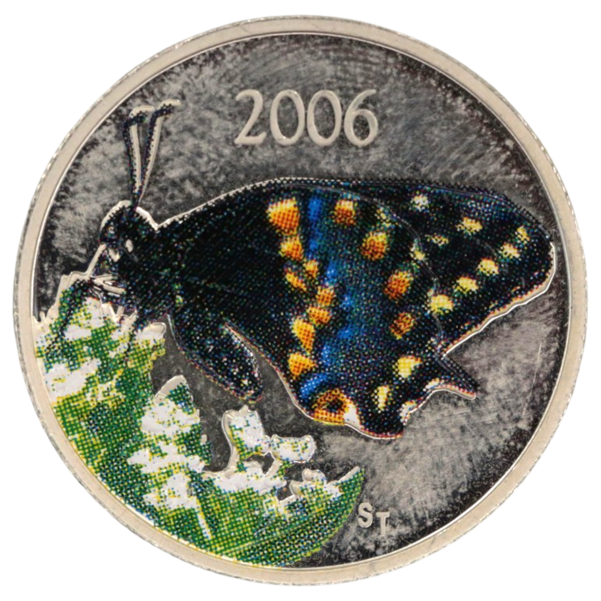 カナダ 50セント銀貨 2006年 ヒメキアゲハ