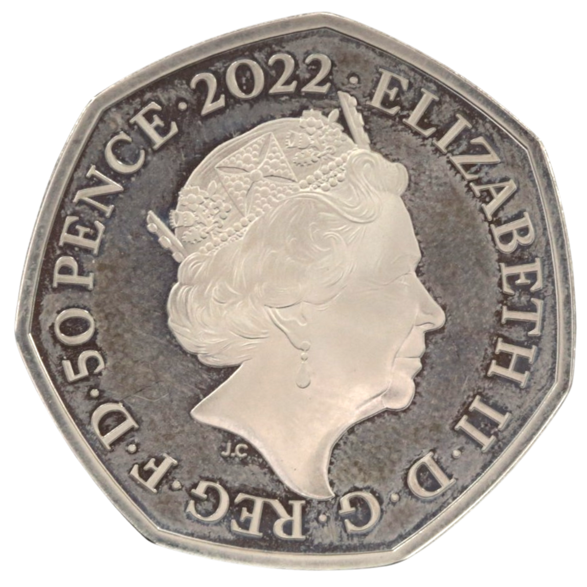 イギリス 50ペンス銀貨 2022年 ハリー・ポッター エリザベス2世