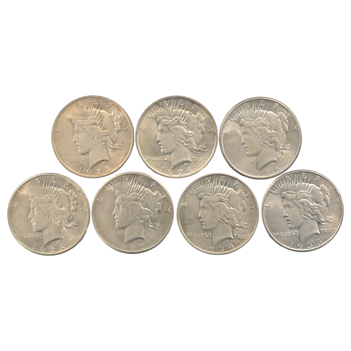 アメリカ 1ドル銀貨 7枚セット ピースダラー