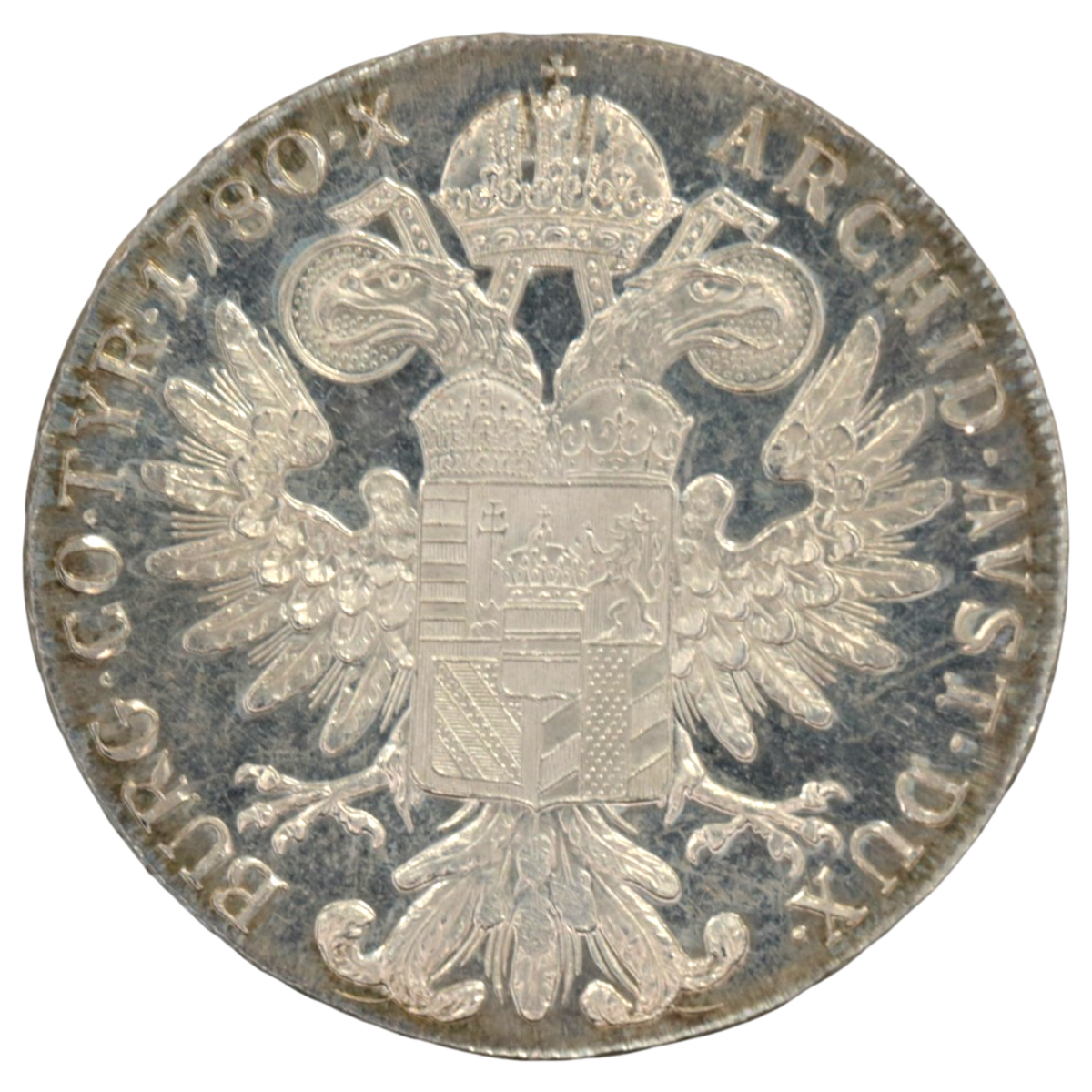 オーストリア ターレル銀貨 1780年銘 4枚セット マリア＝テレジア 双頭の鷲紋章