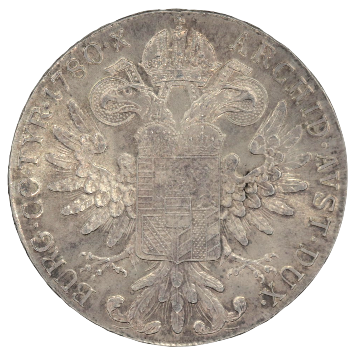オーストリア ターレル銀貨 1780年銘 4枚セット マリア＝テレジア 双頭の鷲紋章