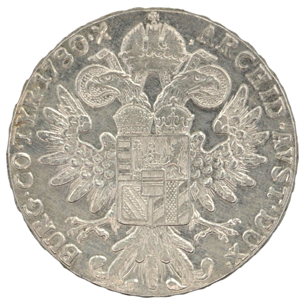 オーストリア ターレル銀貨 1780年銘 4枚セット マリア＝テレジア 双頭の鷲紋章