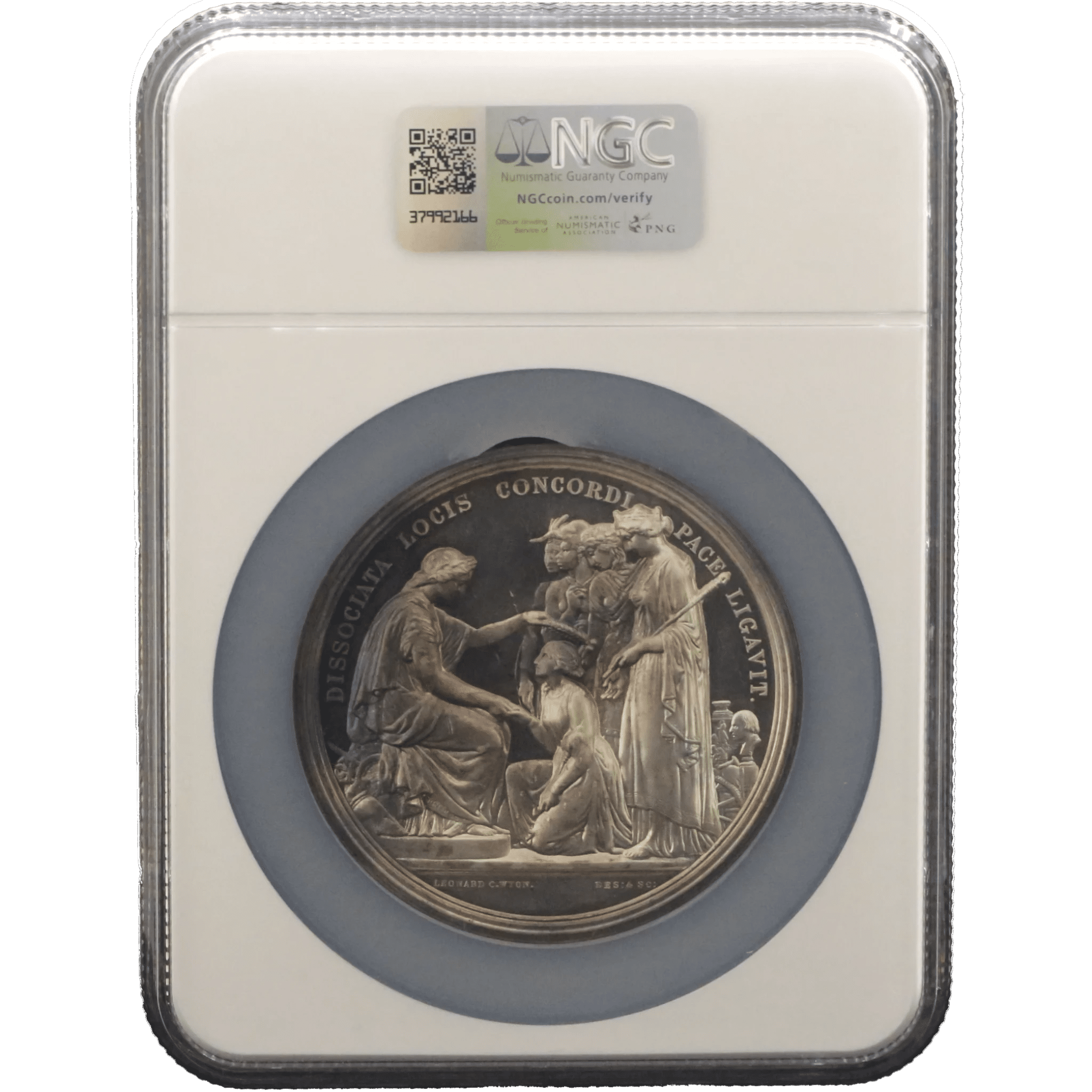 イギリス 大型銀メダル 1851年銘 再鋳 ヴィクトリア＆アルバート 第1回ロンドン万博記念 NGC MS64 - NJ BUYER'S MARKETPLACE