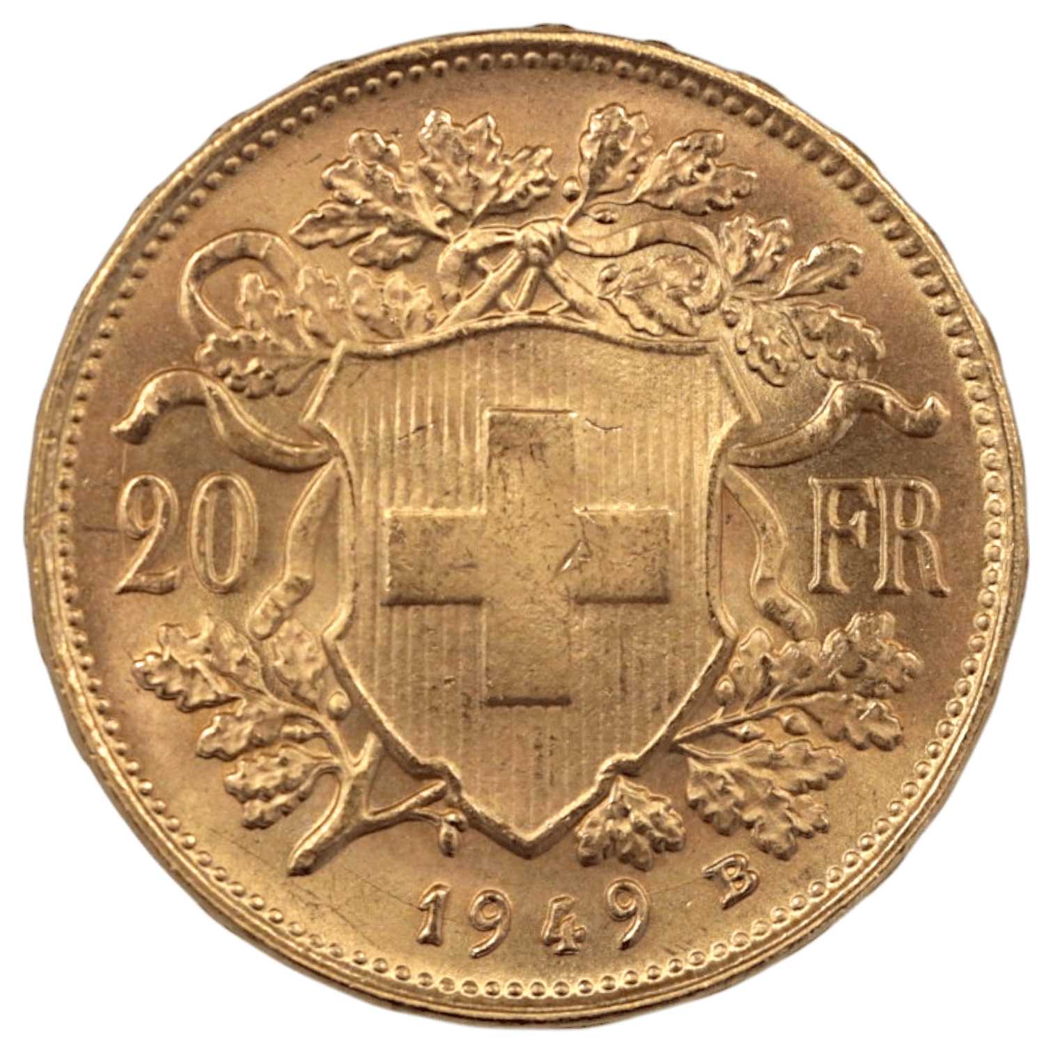 スイス 20フラン金貨 1949年 ベルン鋳 ヘルべティア ブレネリ - NJ BUYER'S MARKETPLACE