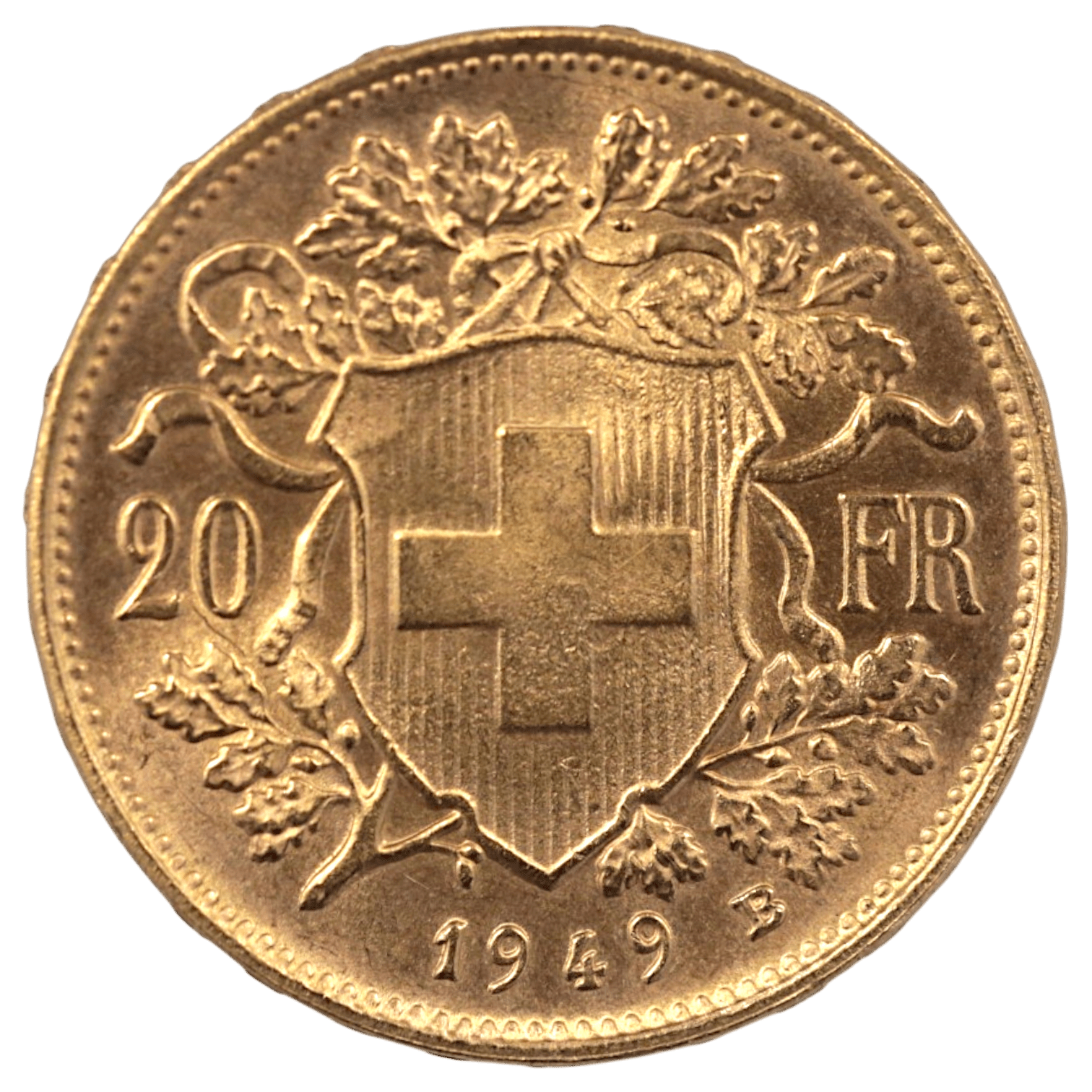 スイス 20フラン金貨 1949年 ベルン鋳 ヘルべティア ブレネリ - NJ BUYER'S MARKETPLACE