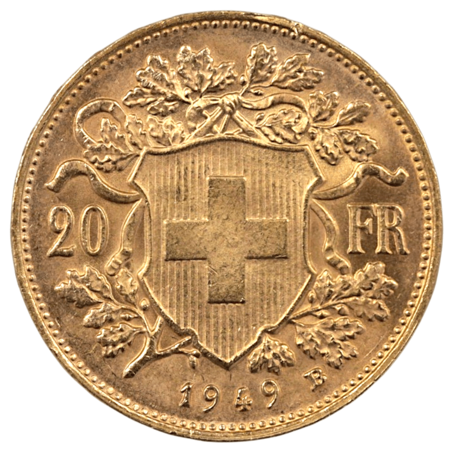 スイス 20フラン金貨 1949年 ベルン鋳 ヘルべティア ブレネリ - NJ BUYER'S MARKETPLACE