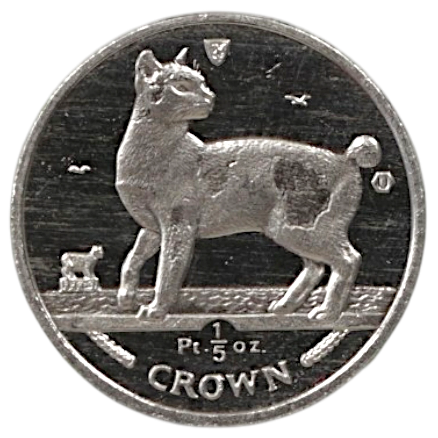 マン島 1/5クラウンプラチナ貨 1994年 ポブジョイ鋳 ジャパニーズボブテイル