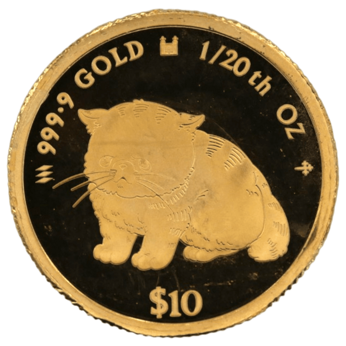 クック島 10ドル金貨 2025年 猫 チャールズ3世
