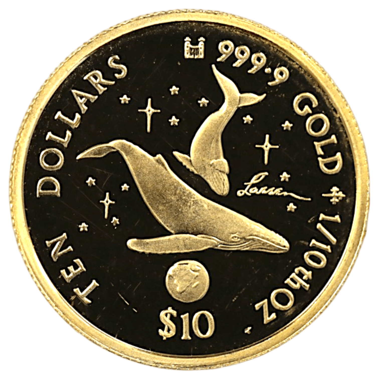 クック島 10ドル金貨 2001年 イルカ - NJ BUYER'S MARKETPLACE