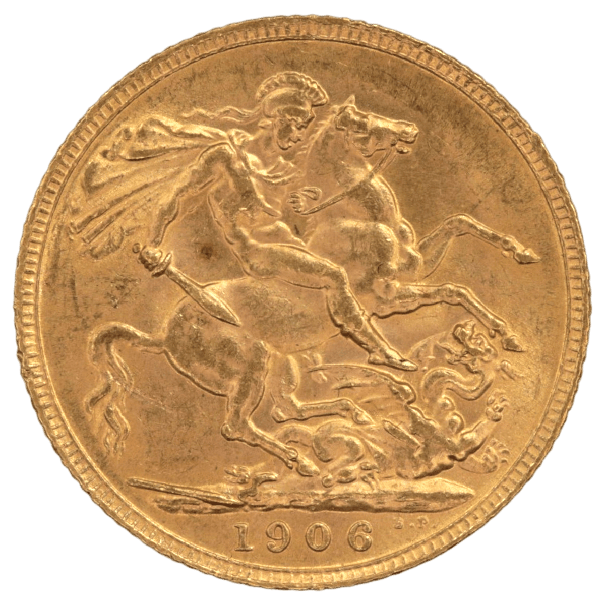 イギリス ソヴリン金貨 1906年 ロンドン鋳 エドワード7世 聖ジョージの竜退治