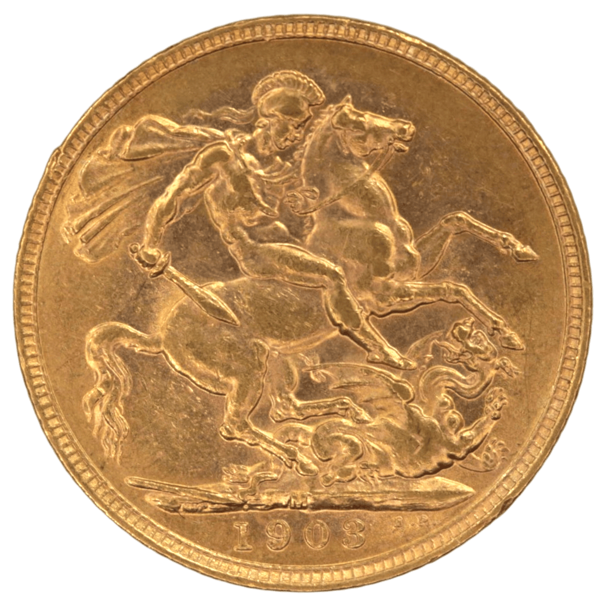オーストラリア ソヴリン金貨 1903年 メルボルン鋳 エドワード7世 聖ジョージの竜退治