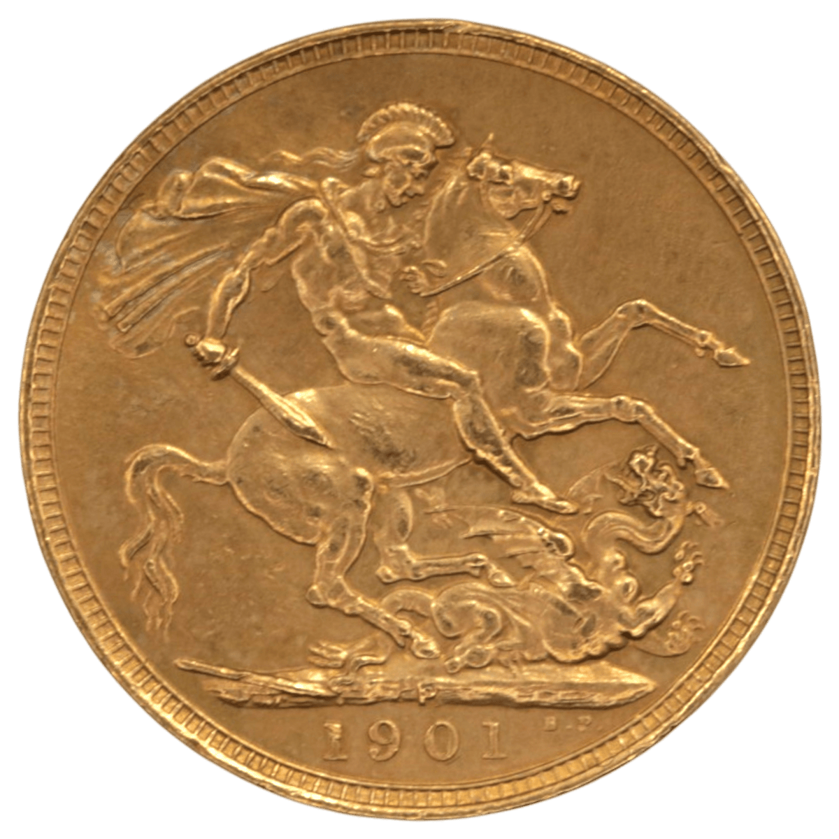 NJ BUYER'S MARKETPLACEの1901年ヴィクトリア女王オーストラリアソヴリン金貨、聖ジョージの竜退治デザイン