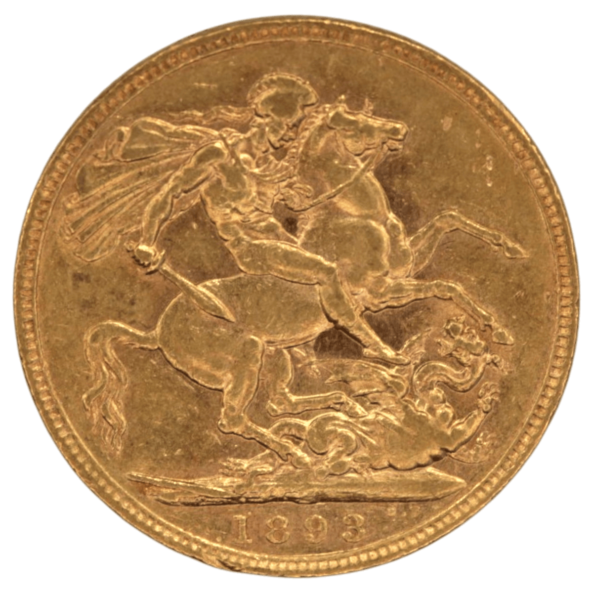 イギリス ソヴリン金貨 1893年 ロンドン鋳 ヴィクトリア 聖ジョージの竜退治