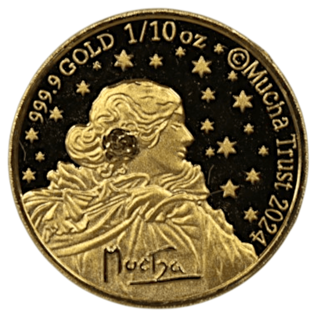 アルフォンス・ミュシャ 1/10oz金メダル 2024年 ミュシャ財団130周年