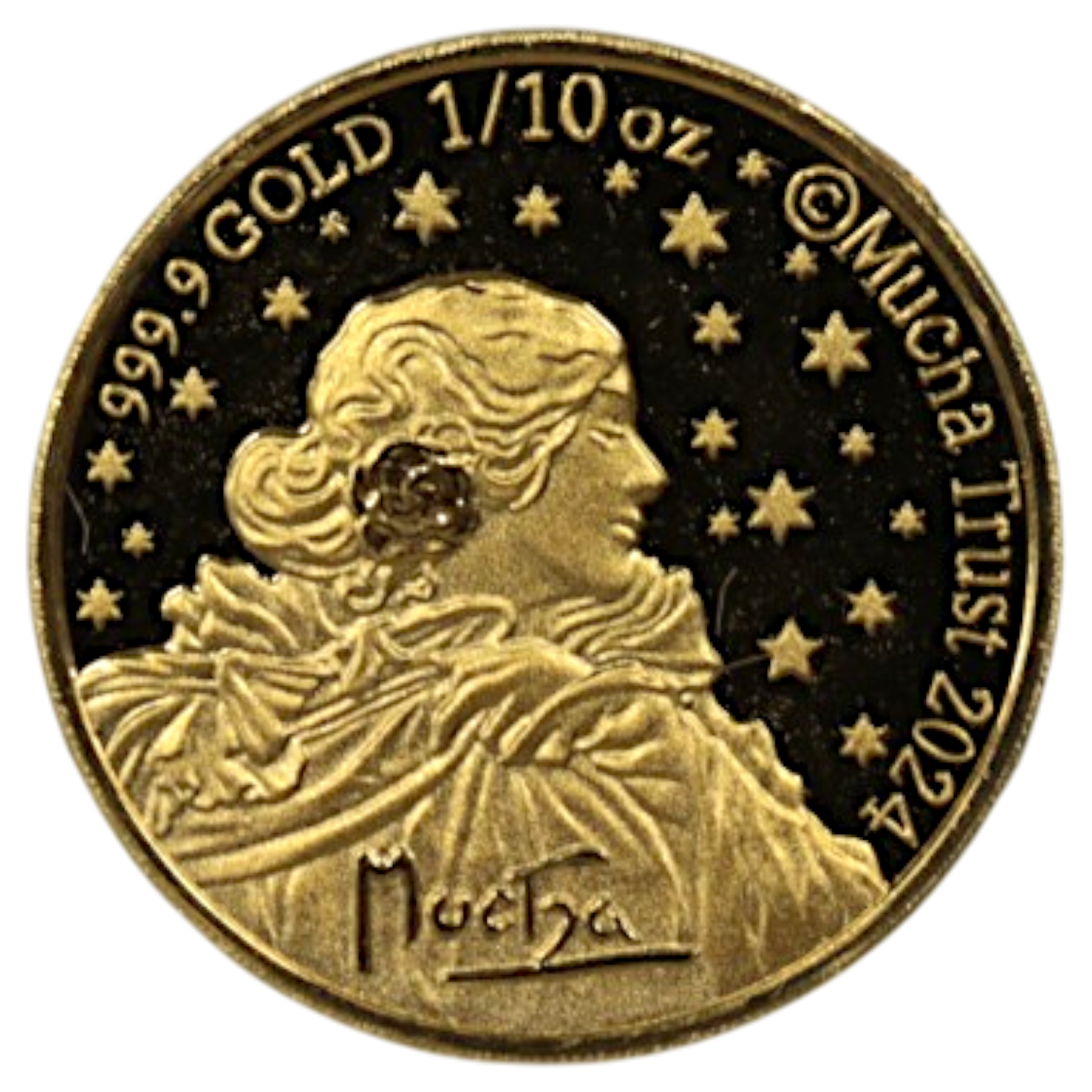 アルフォンス・ミュシャ 1/10oz金メダル 2024年 ミュシャ財団130周年