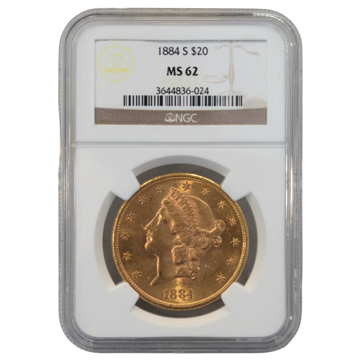 アメリカ 20ドル金貨 1884年 リバティヘッド アメリカ白頭鷲 NGC MS62