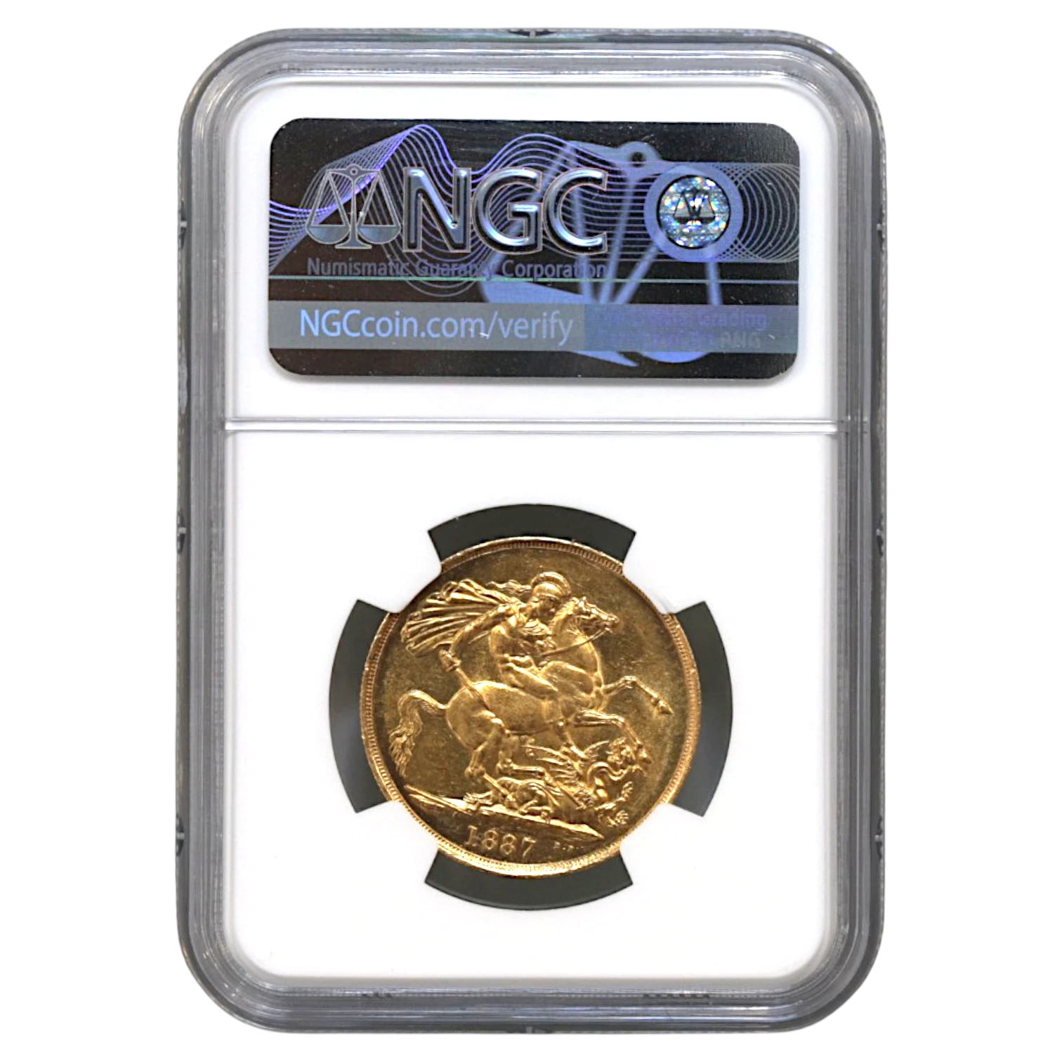 イギリス 2ポンド金貨 1887年 ロンドン鋳 ヴィクトリア NGC  UNC Details
