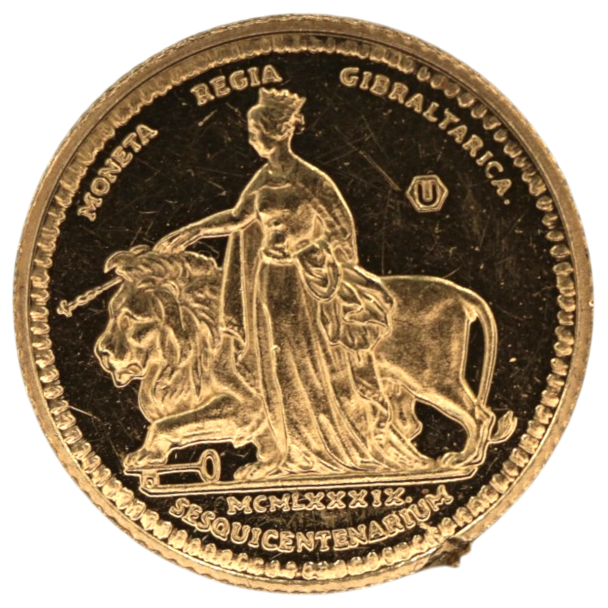 ジブラルタル 1/2ソヴリン金貨 1989年 ウナとライオン