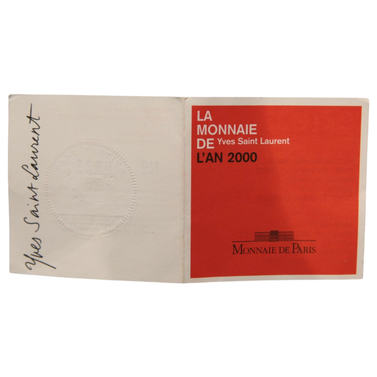 フランス 10フラン金貨 2000年 パリ鋳 イヴ・サンローラン