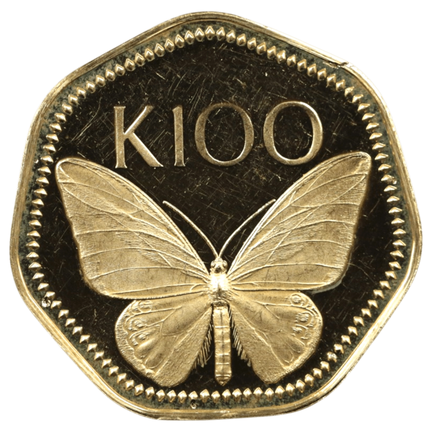 パプアニューギニア 100キナ金貨 1978年フランクリンミント鋳 ゴライアストリバネアゲハ - NJ BUYER'S MARKETPLACE