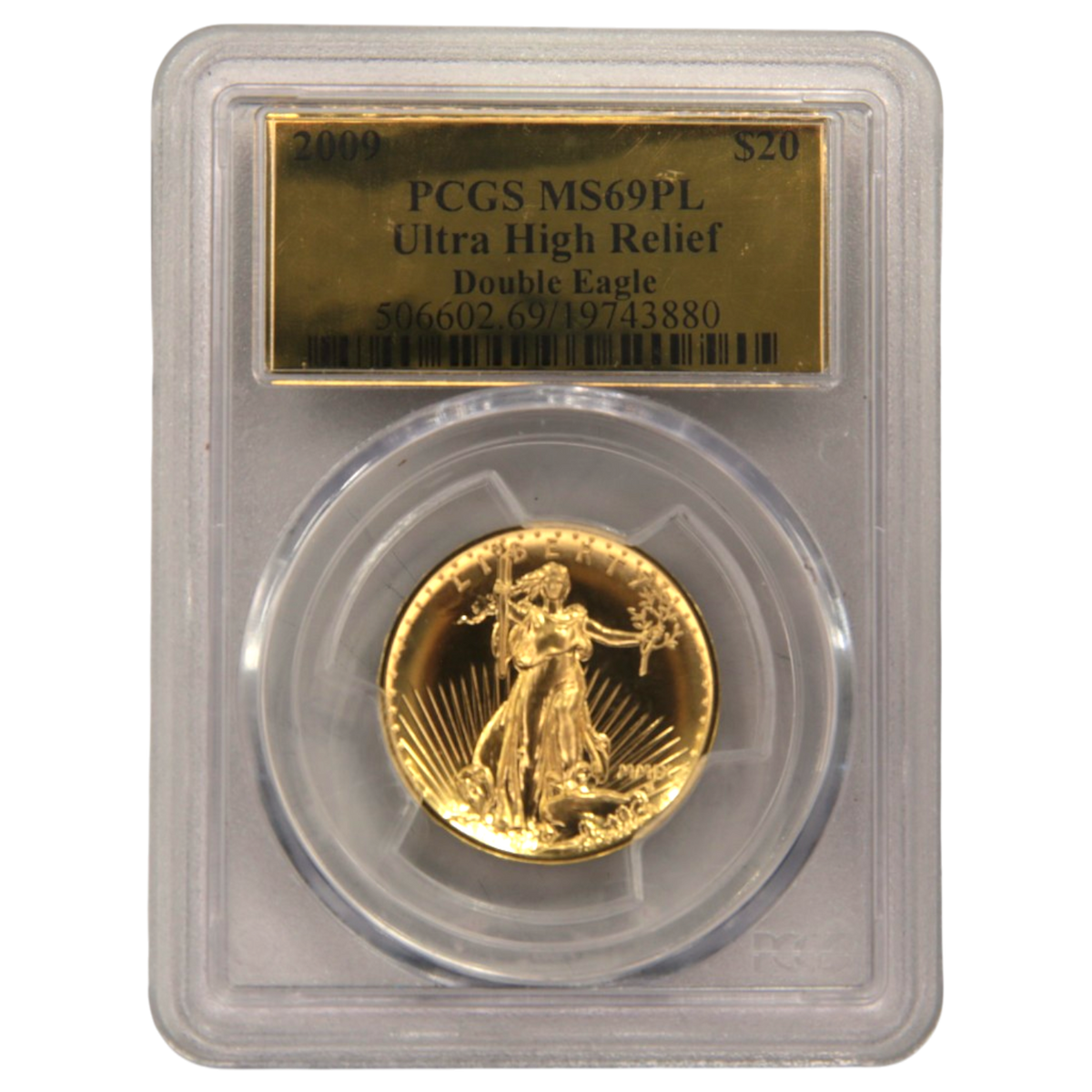 アメリカ 20ドル金貨 2009年 ウルトラハイレリーフ PCGS MS69PL Gold Label