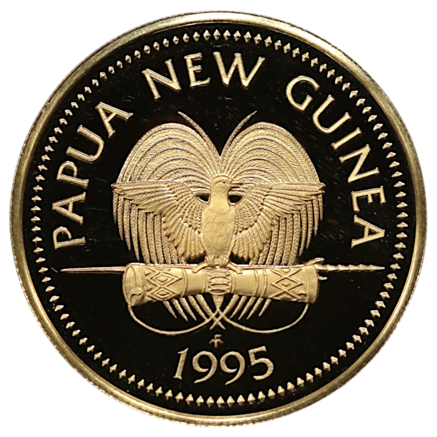 パプアニューギニア 100キナ金貨 1995年 フランクリンミント鋳 極楽鳥 独立20周年記念