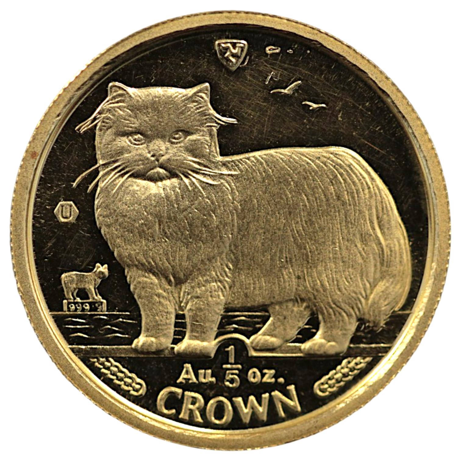 マン島 1/5クラウン金貨 1989年 ポブジョイ鋳 ペルシア エリザベス2世