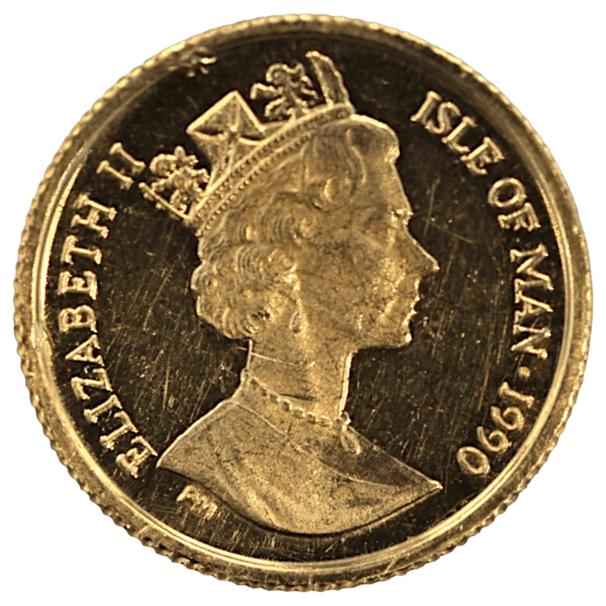 マン島 1/25クラウン金貨 1990年 ポブジョイ鋳 ニューヨークアレイ エリザベス2世 - NJ BUYER'S MARKETPLACE