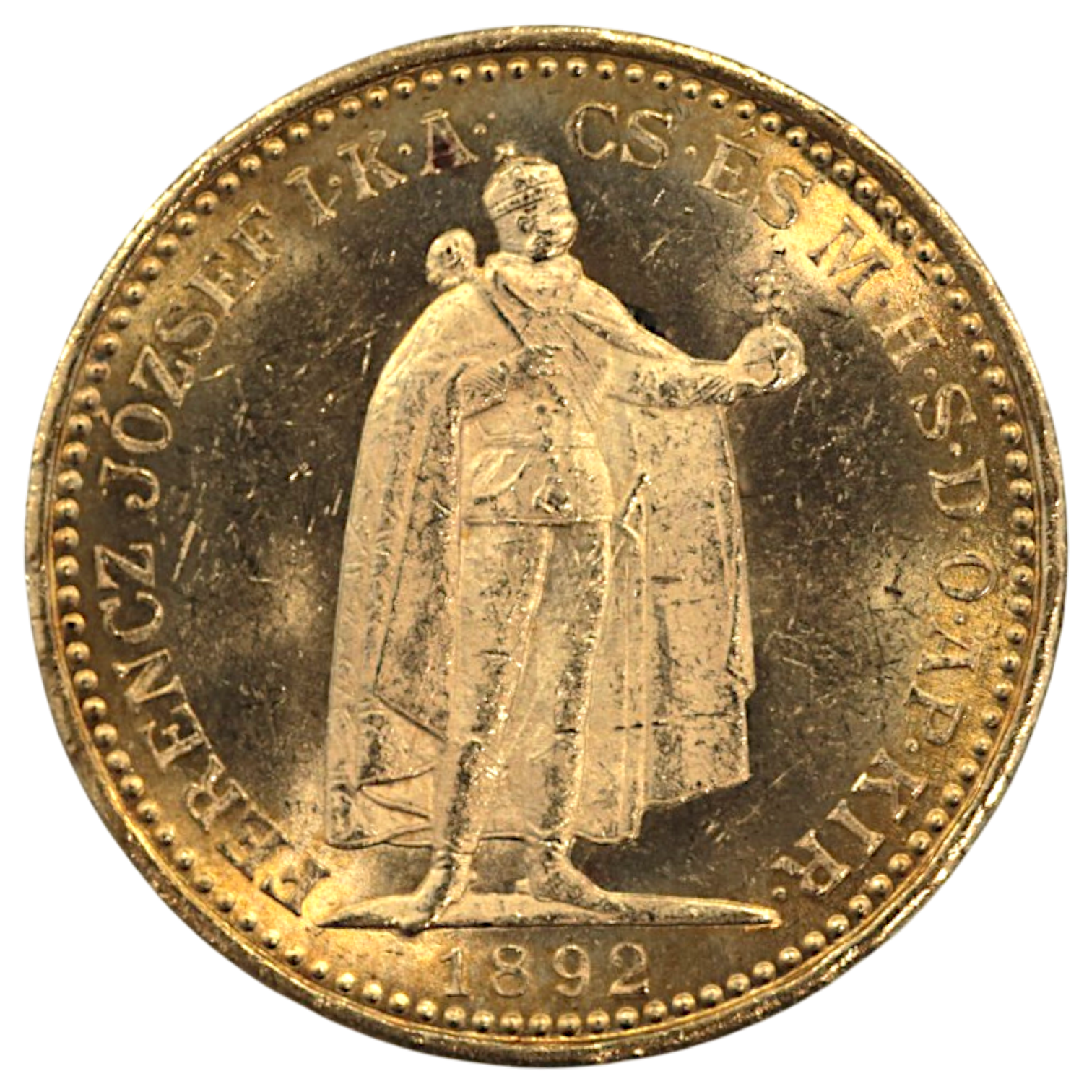ハンガリー 20コロナ金貨 1892年 kクロムニツァ鋳 フランツ・ヨーゼフ1世