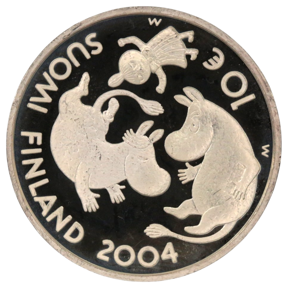 フィンランド 10ユーロ銀貨 2004年 ムーミン トーヴェ・ヤンソン 90周年