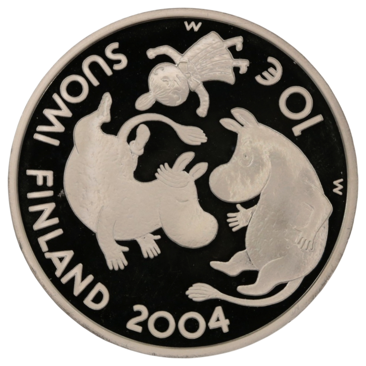 フィンランド 10ユーロ銀貨 2004年 ムーミン トーヴェ・ヤンソン 90周年