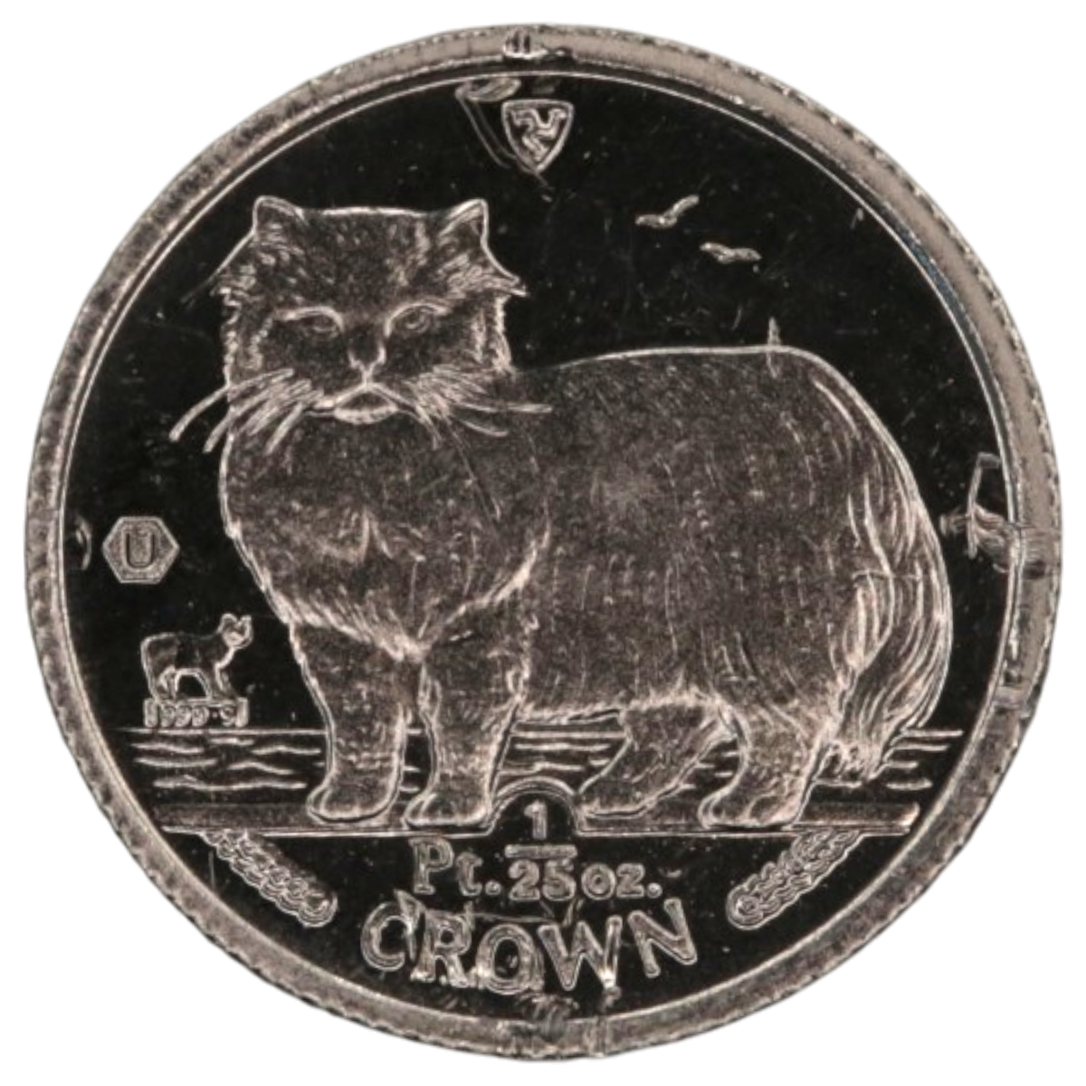 マン島 1/25クラウンプラチナ貨 1989年 ペルシア