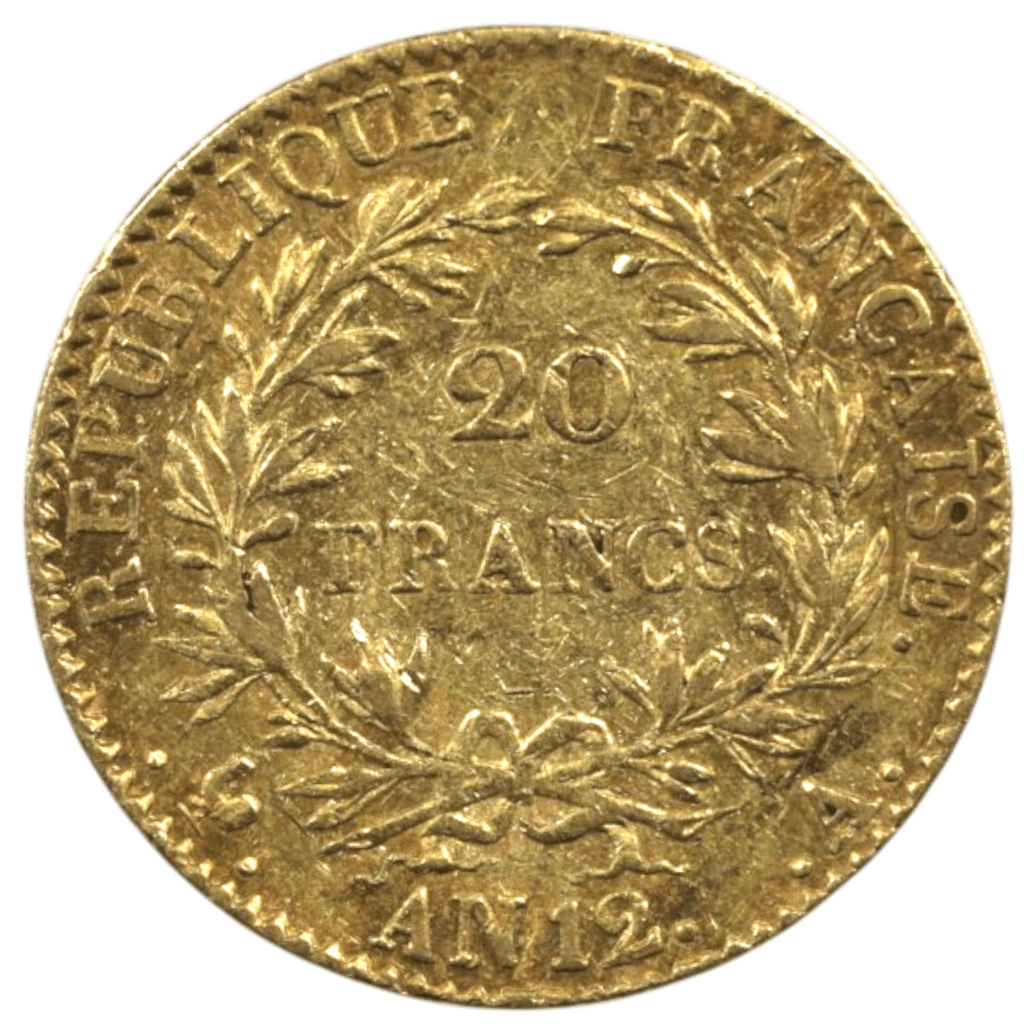【大特価】フランス 20フラン金貨 AN12年 パリ鋳 ナポレオン1世 無冠 - NJ BUYER'S MARKETPLACE