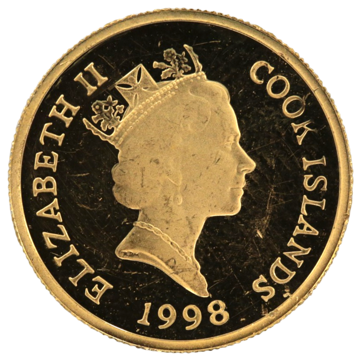 クック島 10ドル金貨 1998年 イルカの親子