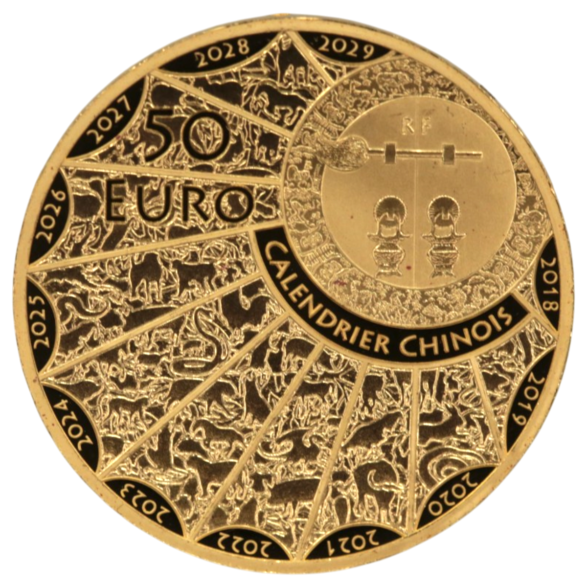 フランス 50ユーロ金貨 2024年 龍