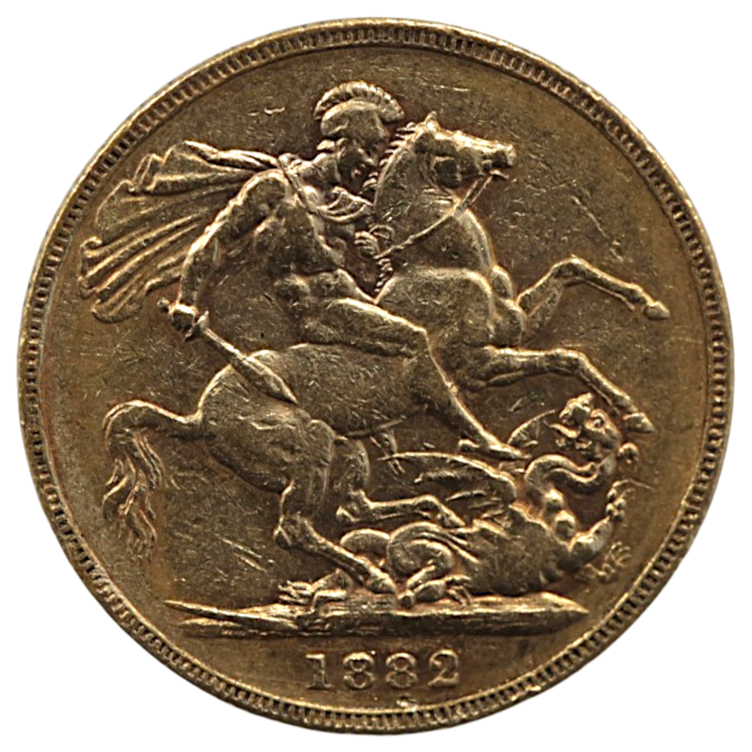 オーストラリア ソブリン金貨 1882年 メルボルン鋳 ヴィクトリア ヤングヘッド 聖ジョージ