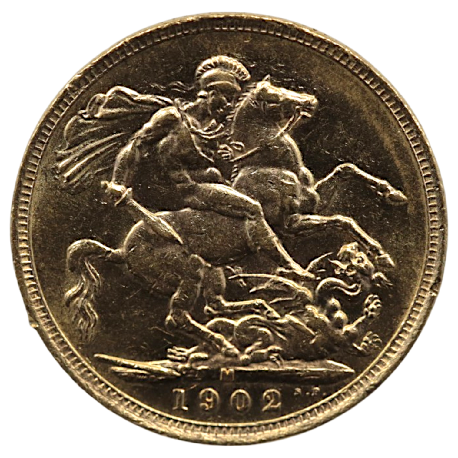 オーストラリア ソブリン金貨 1902年 メルボルン鋳 エドワード7世 聖ジョージの竜退治