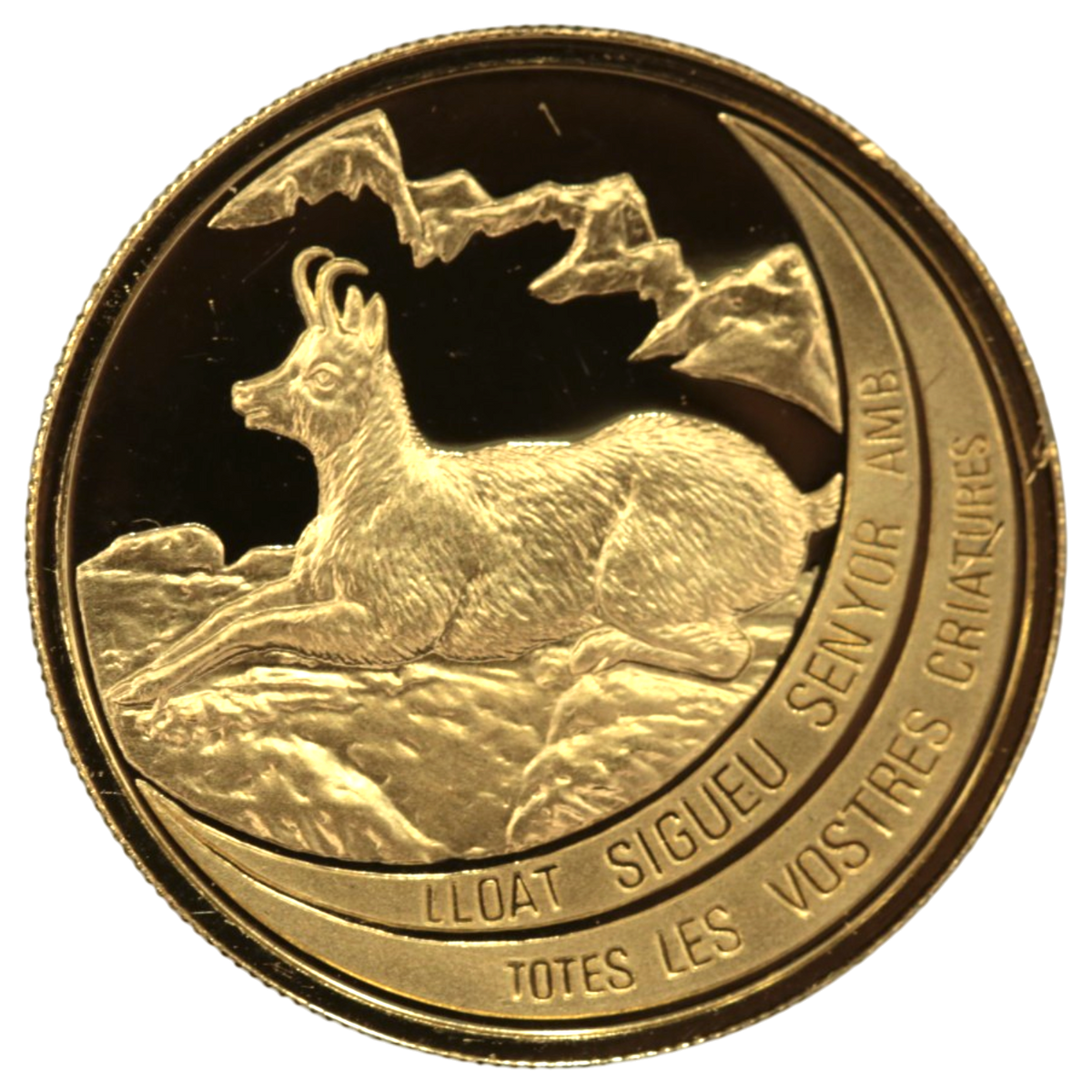 アンドラ 50ドル金貨 1991年 シャモア 自然保護シリーズ