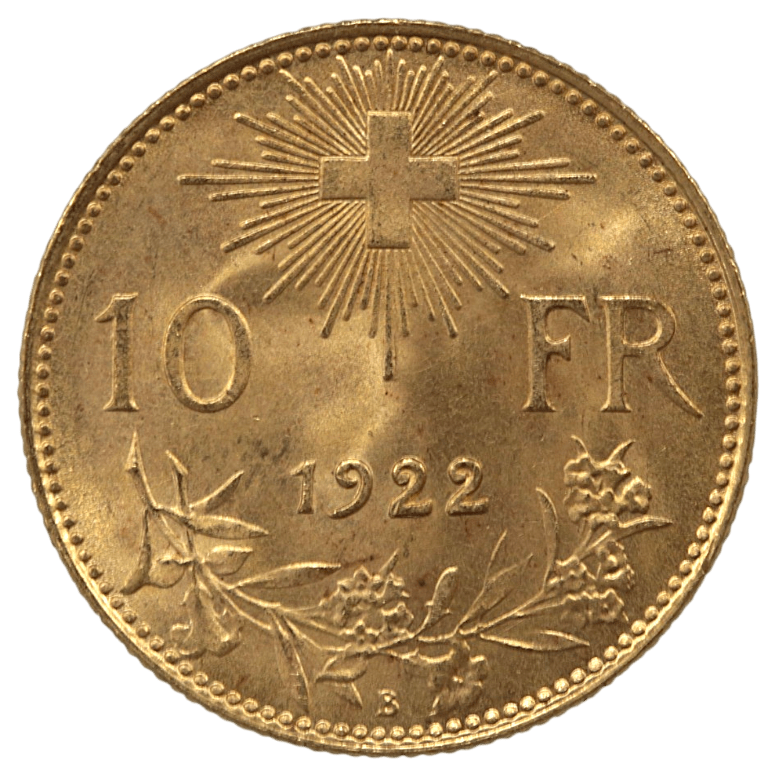 スイス 10フラン金貨 1922年 ベルン鋳 ヘルヴェティア - NJ BUYER'S MARKETPLACE