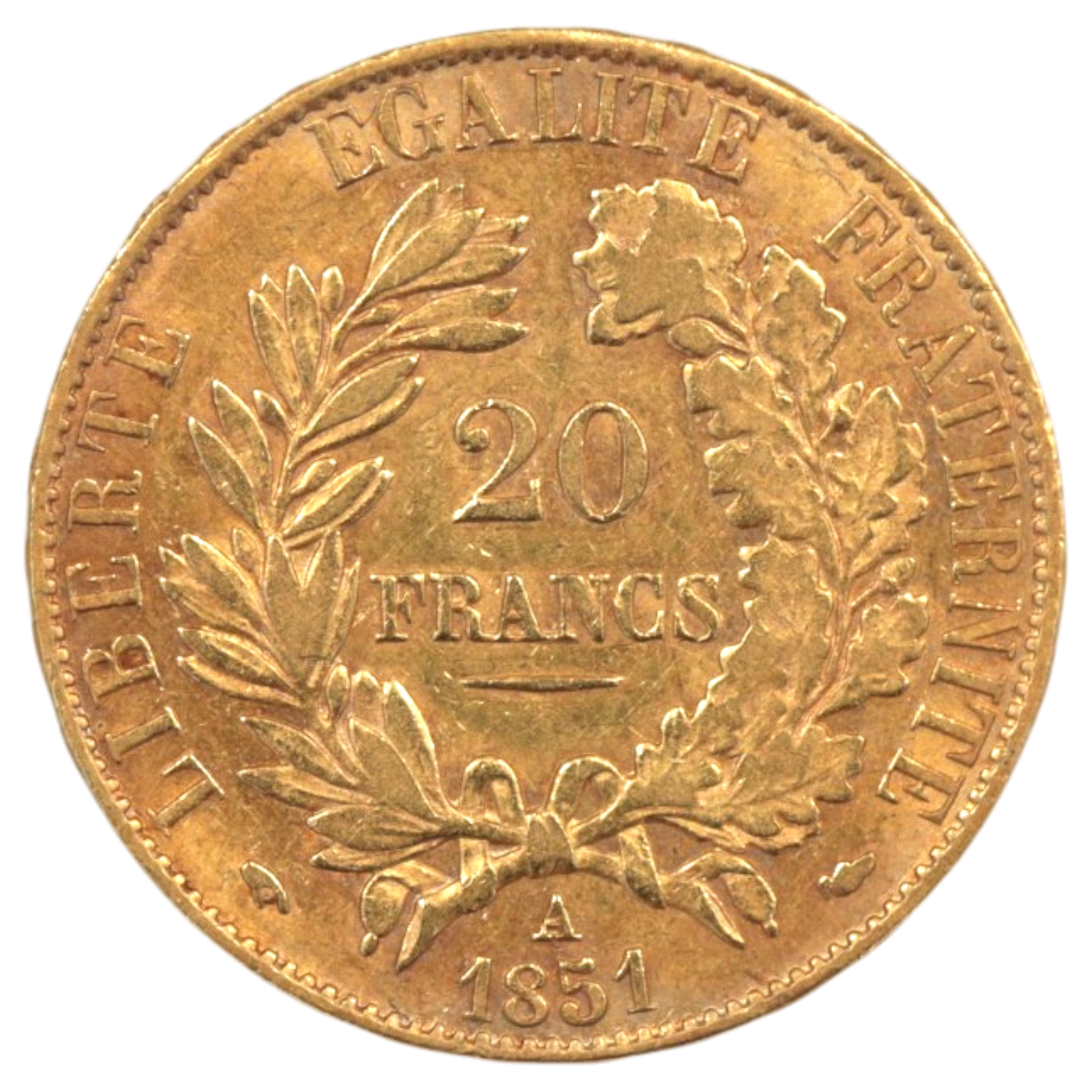 【大特価】 フランス 20フラン金貨 1851年 パリ鋳 セレス