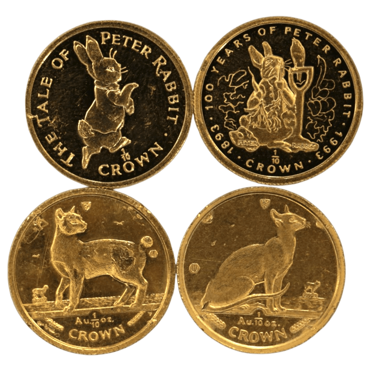 【ジャンク】 1/10oz金貨 ピーター キャット 4枚セット