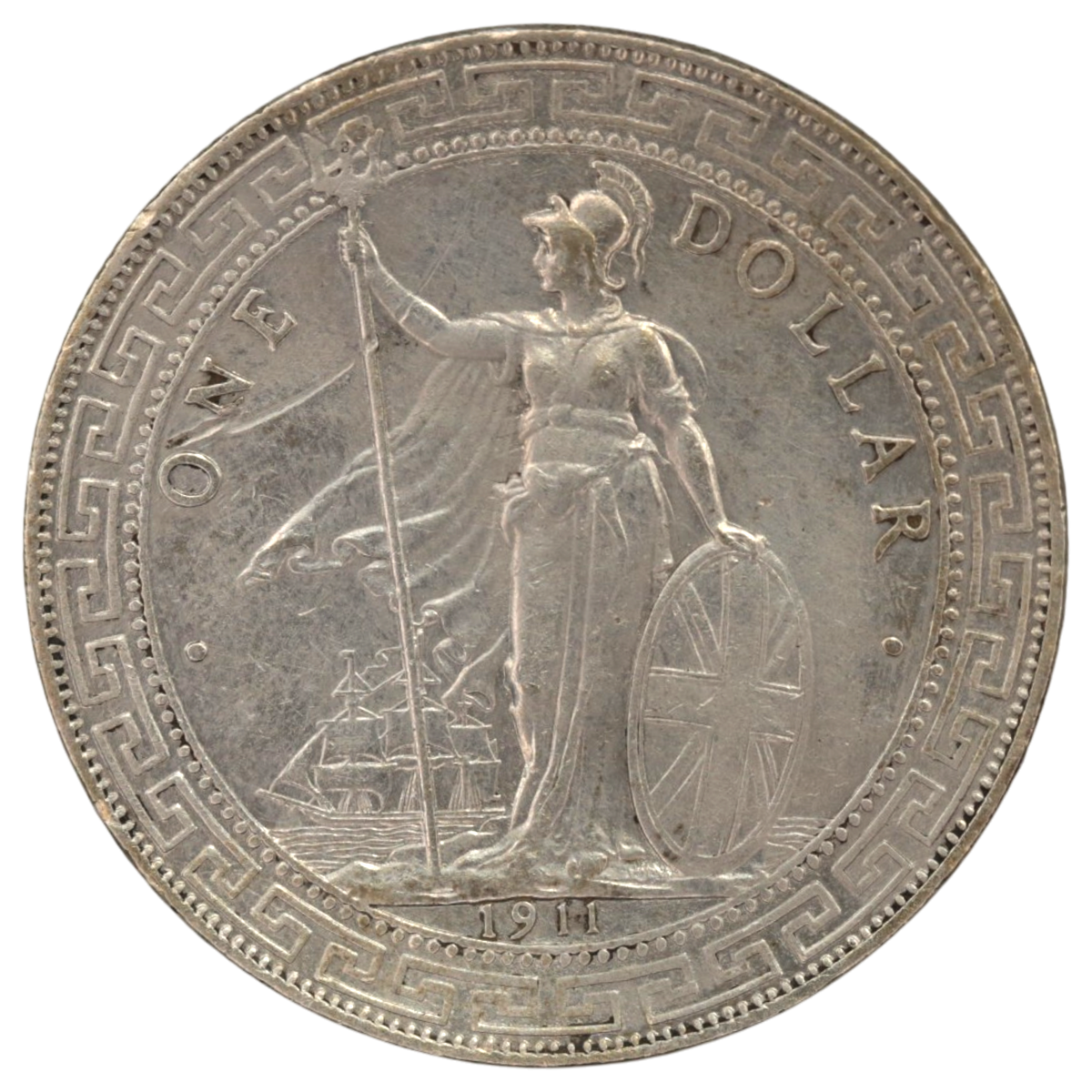 イギリス 1ドル銀貨 1911年 ボンベイ鋳 イギリス貿易銀 ブリタニア