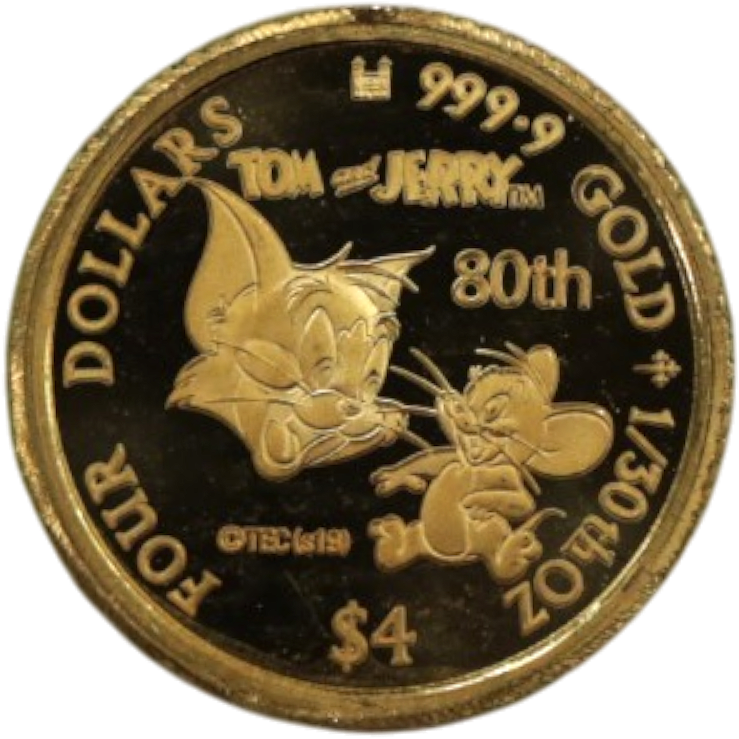 クック島 4ドル金貨2022年 トムとジェリー 80周年記念