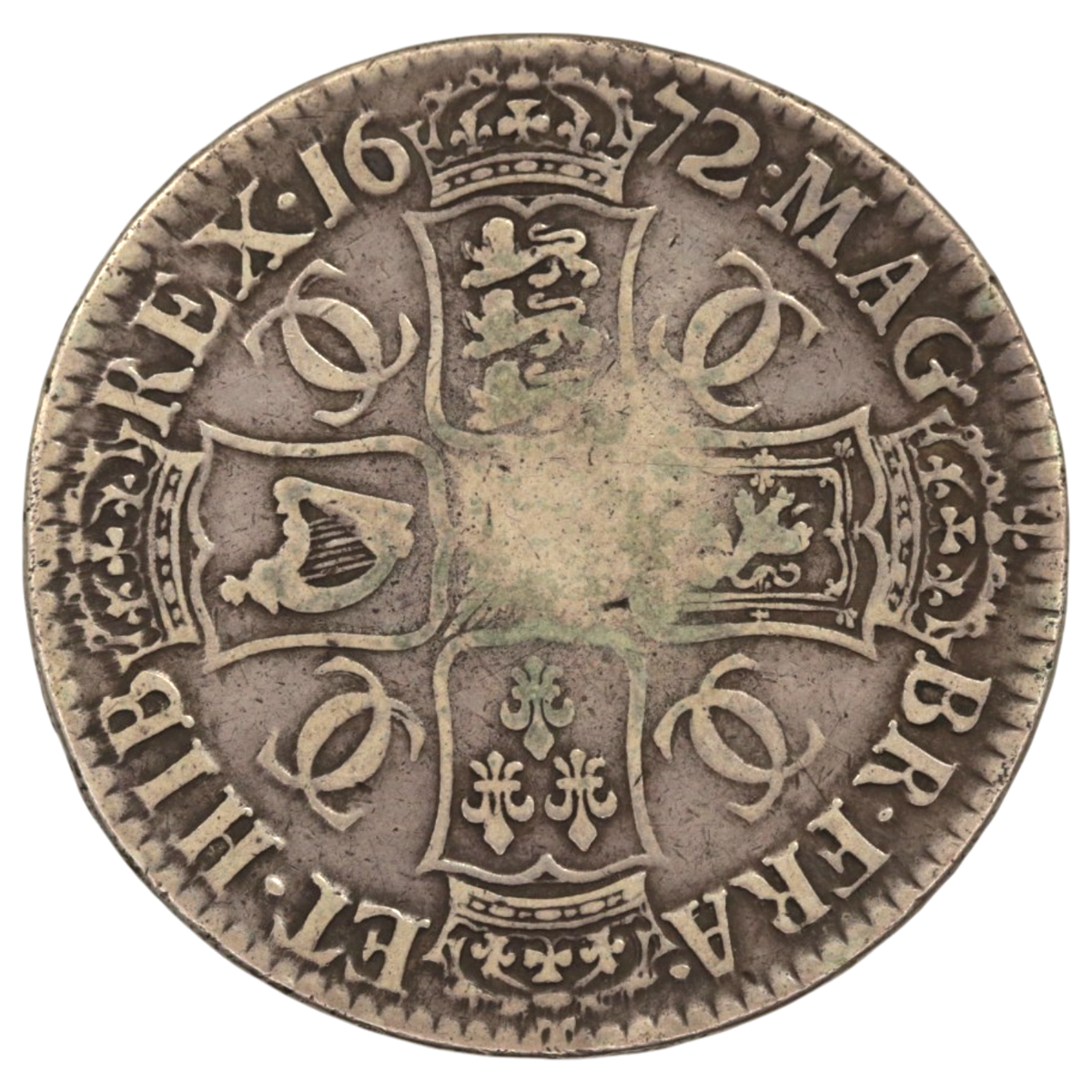 イギリス クラウン銀貨 1672年 チャールズ2世