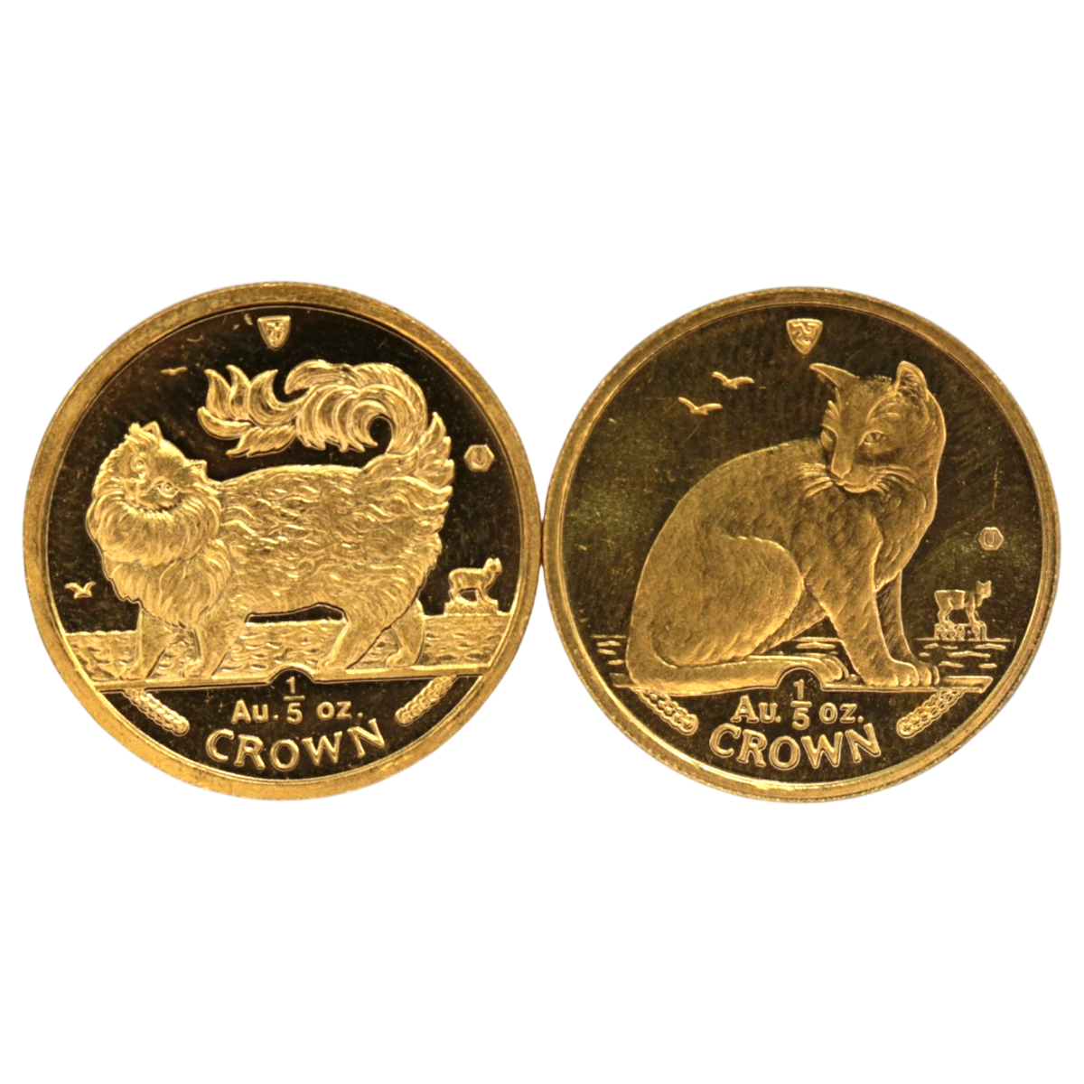 【ジャンク】 マン島 1/5oz金貨 キャット 2枚セット