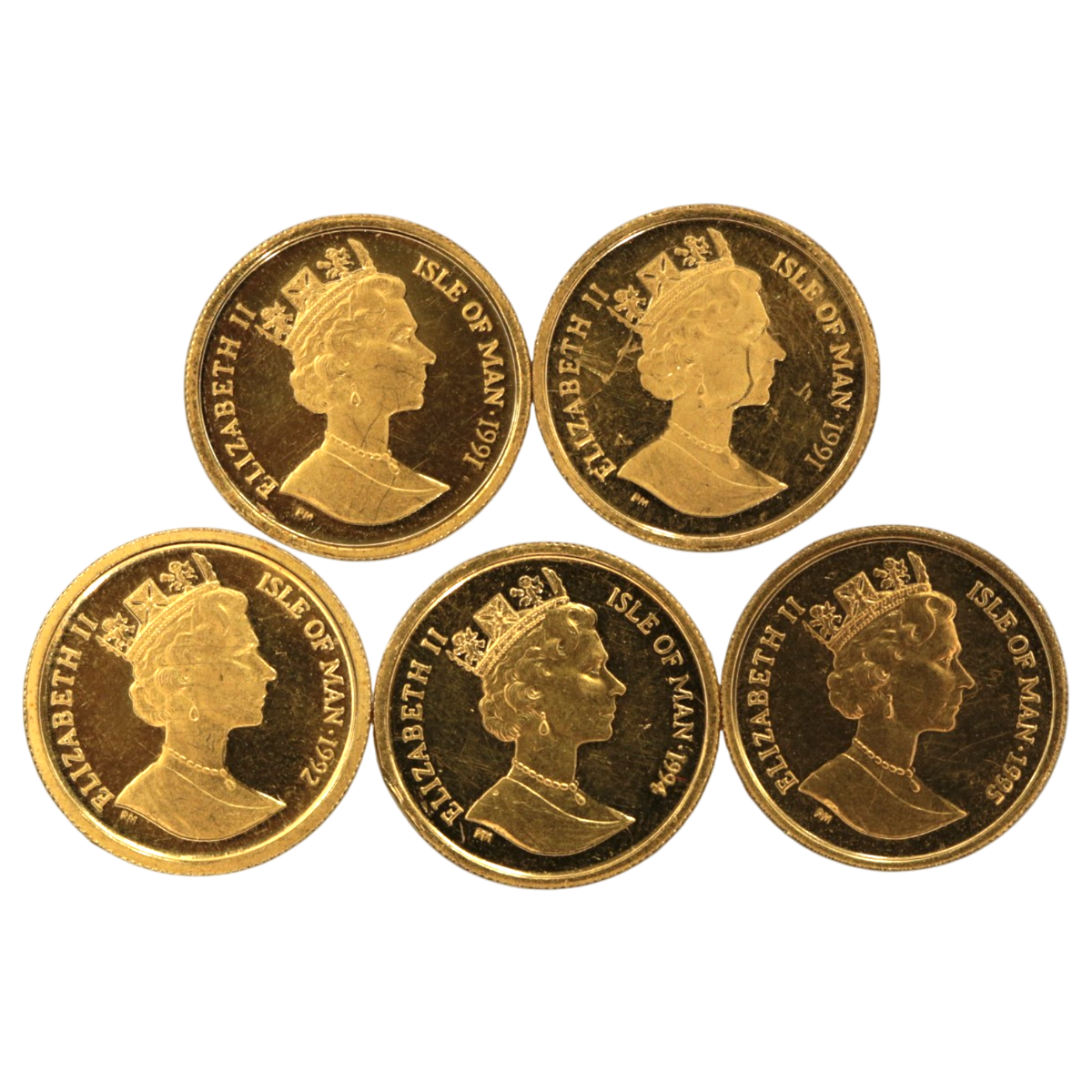 【ジャンク】 マン島 1/10oz金貨 キャット 5枚セット