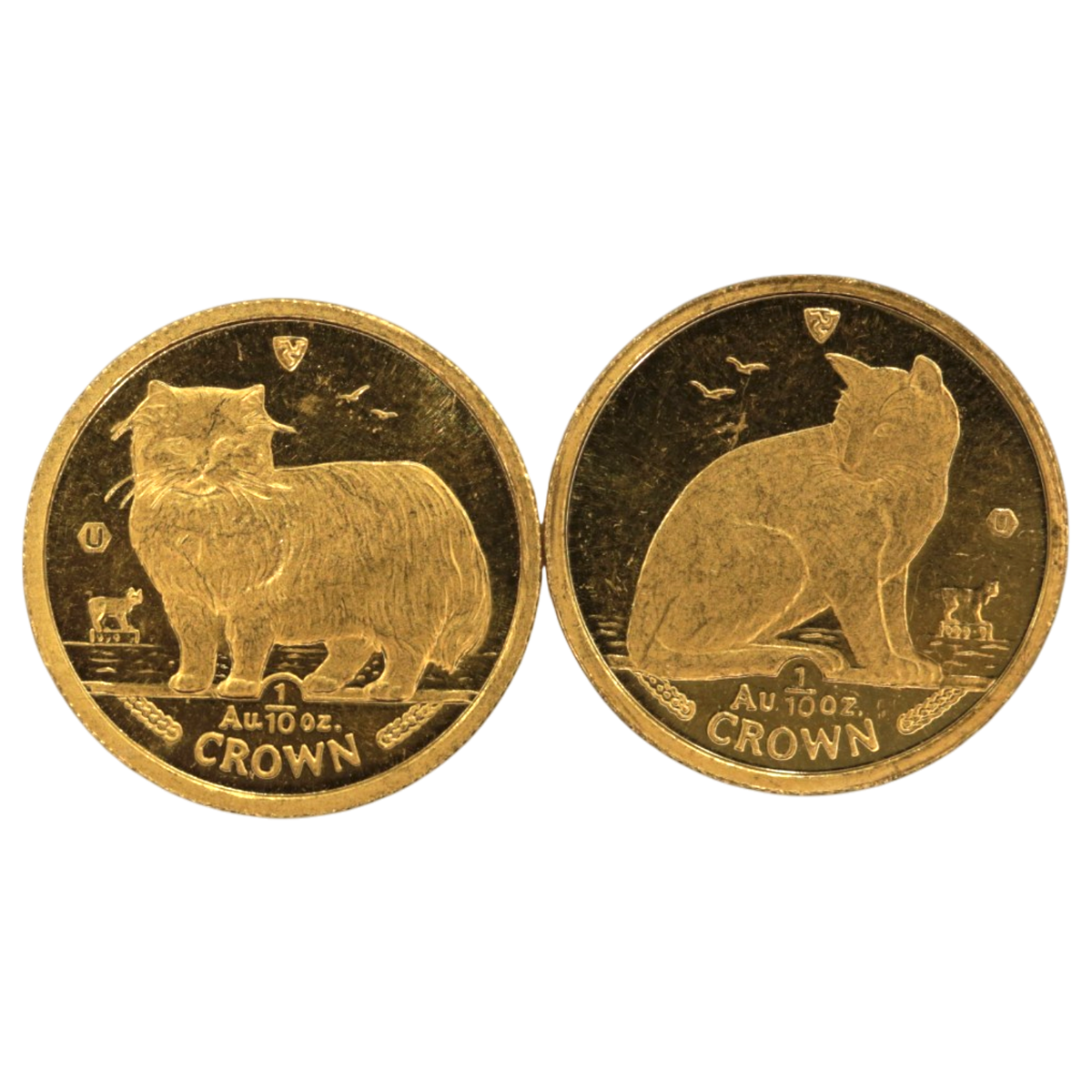 【ジャンク】 マン島 1/10oz金貨 キャット 2枚セット