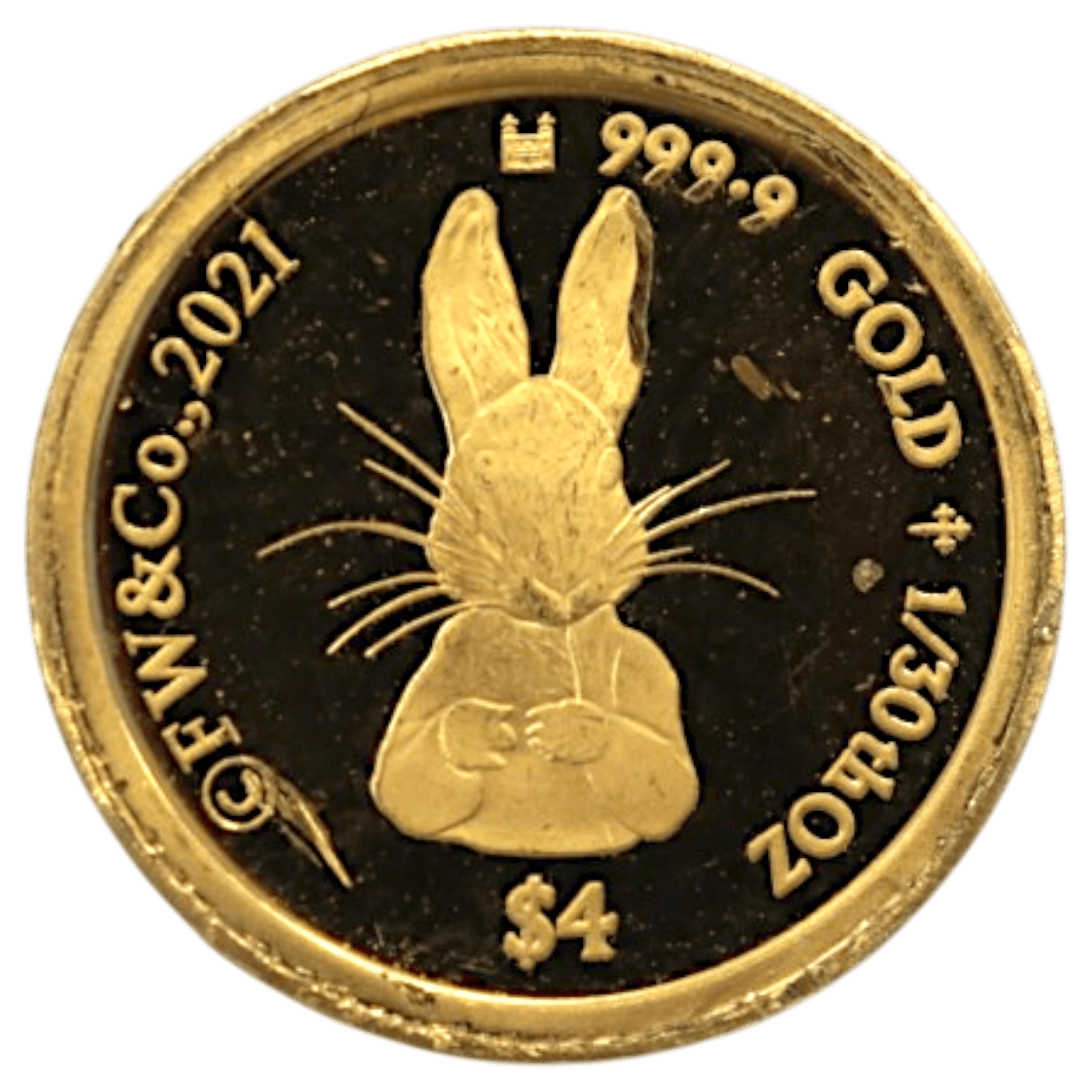 クック島 1/30オンス4ドル金貨 2021年 ピーターラビット - NJ BUYER'S MARKETPLACE